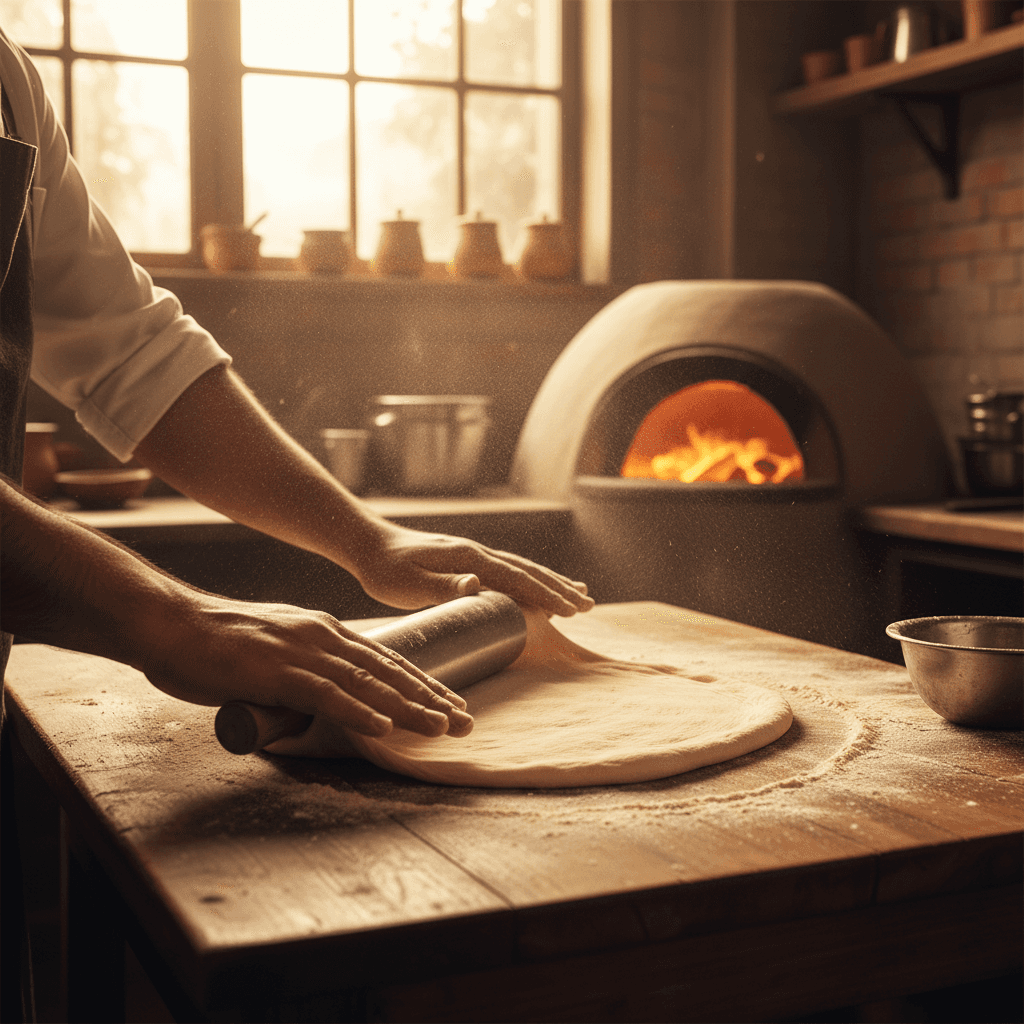 Freshly made Indian breads including naan and paratha