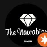 Black circular logo with white diamond, "The Nawabie Blogger" text, and small orange star icon.